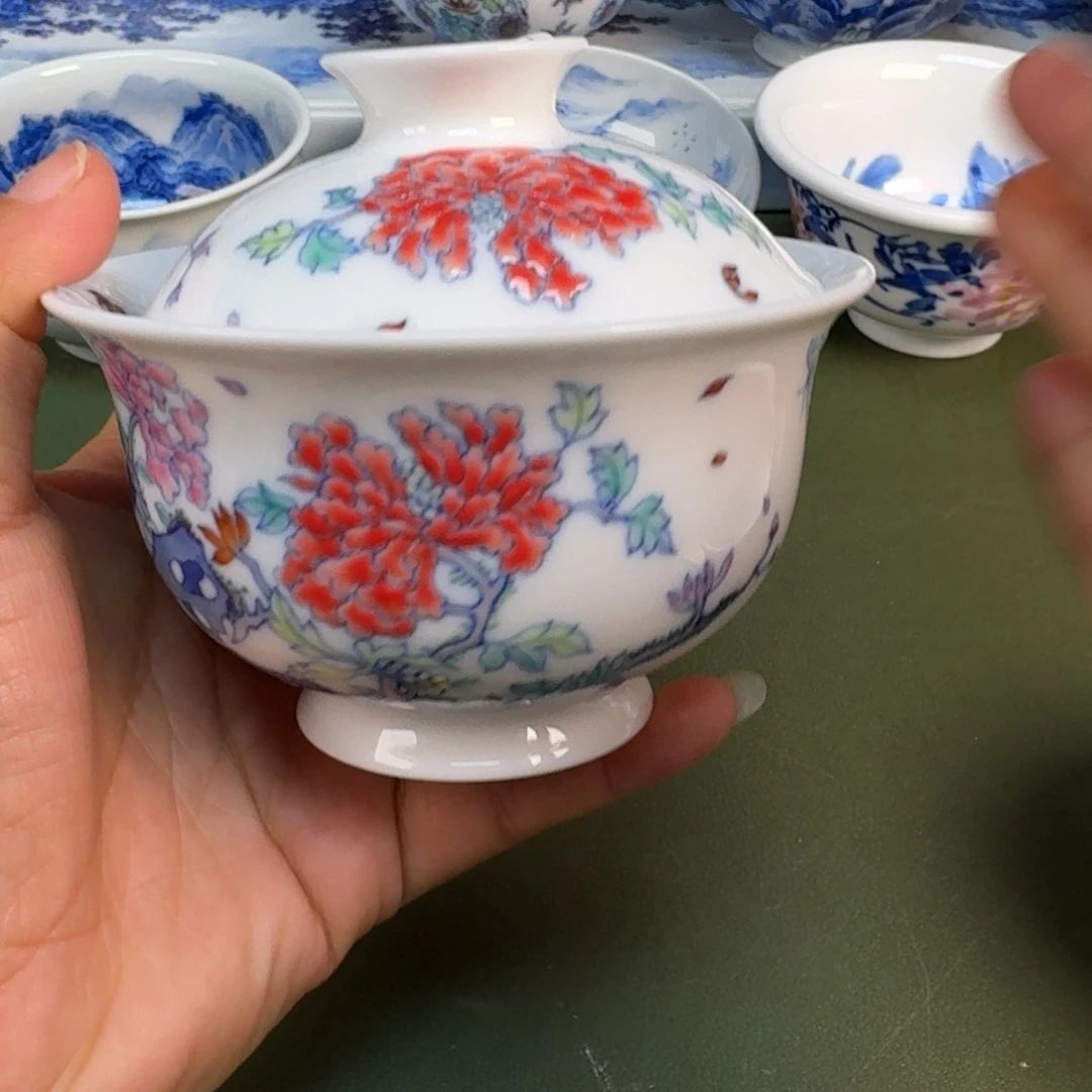 陶瓷景德镇纯手绘茶具圆圆223