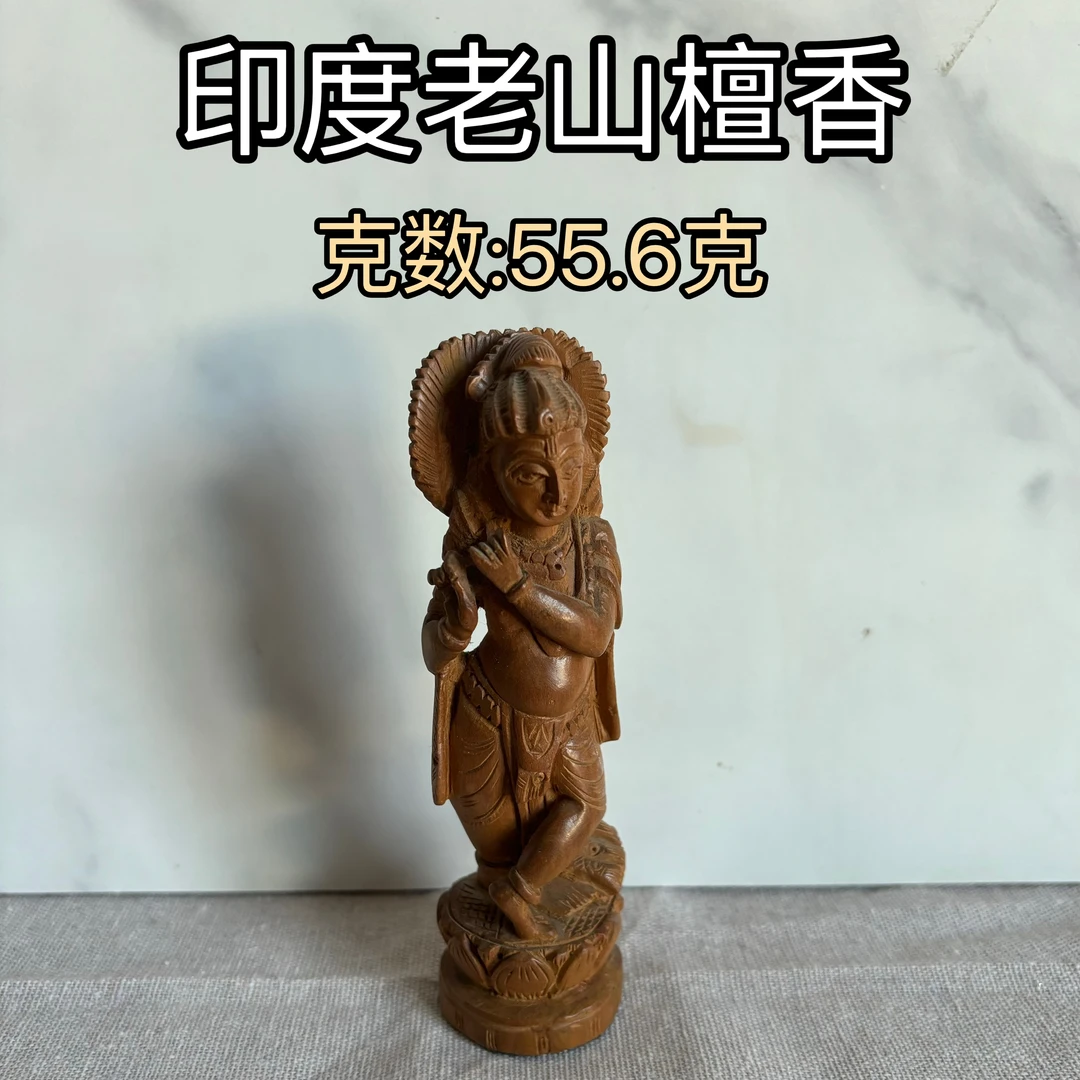 学霸檀香印度老山檀香佛像把件雕刻工艺精美香韵浓厚醇香现货保真