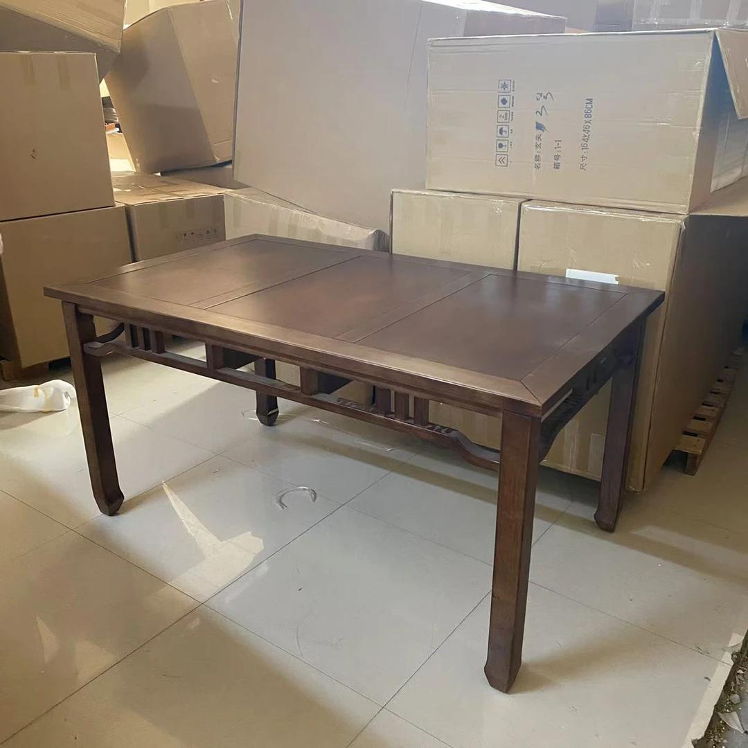 （瑕疵）桌子1#150*90*76cm实木餐桌【不包安装】库存尾货（铁一）5506