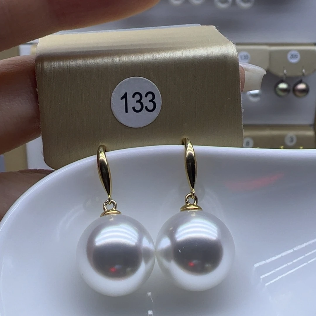银S925镶嵌耳饰淡水珍珠