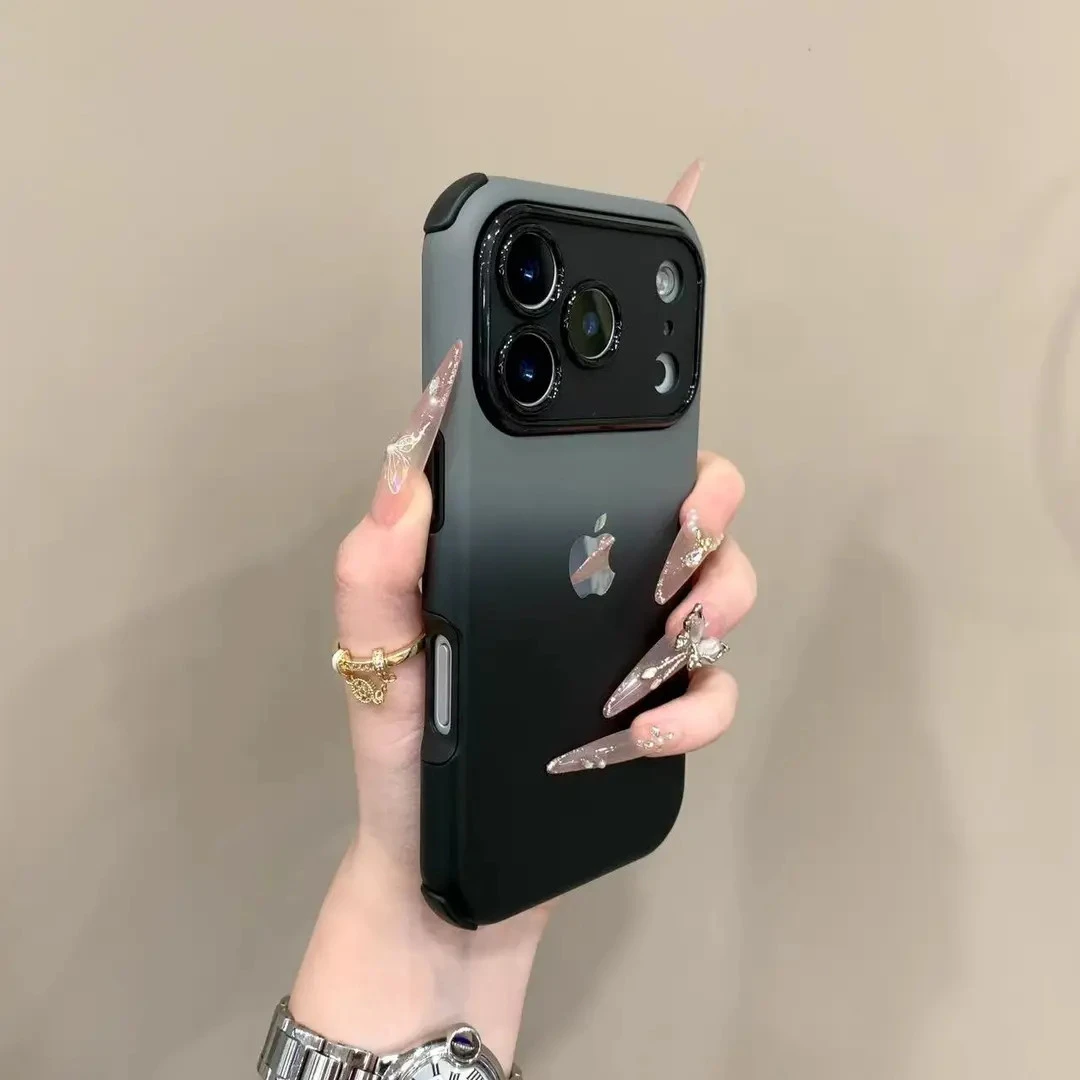 创意四角防摔晕染适用iPhone17手机壳16promax情侣15/14全包磨砂