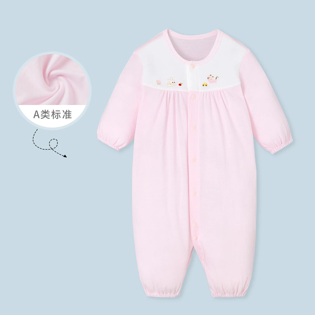 微瑕疵款新生儿春夏长袖通用爬服哈衣连体衣婴儿连身衣