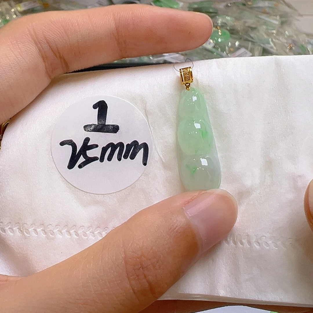 翡翠18K金镶嵌吊坠(不含链)翡翠