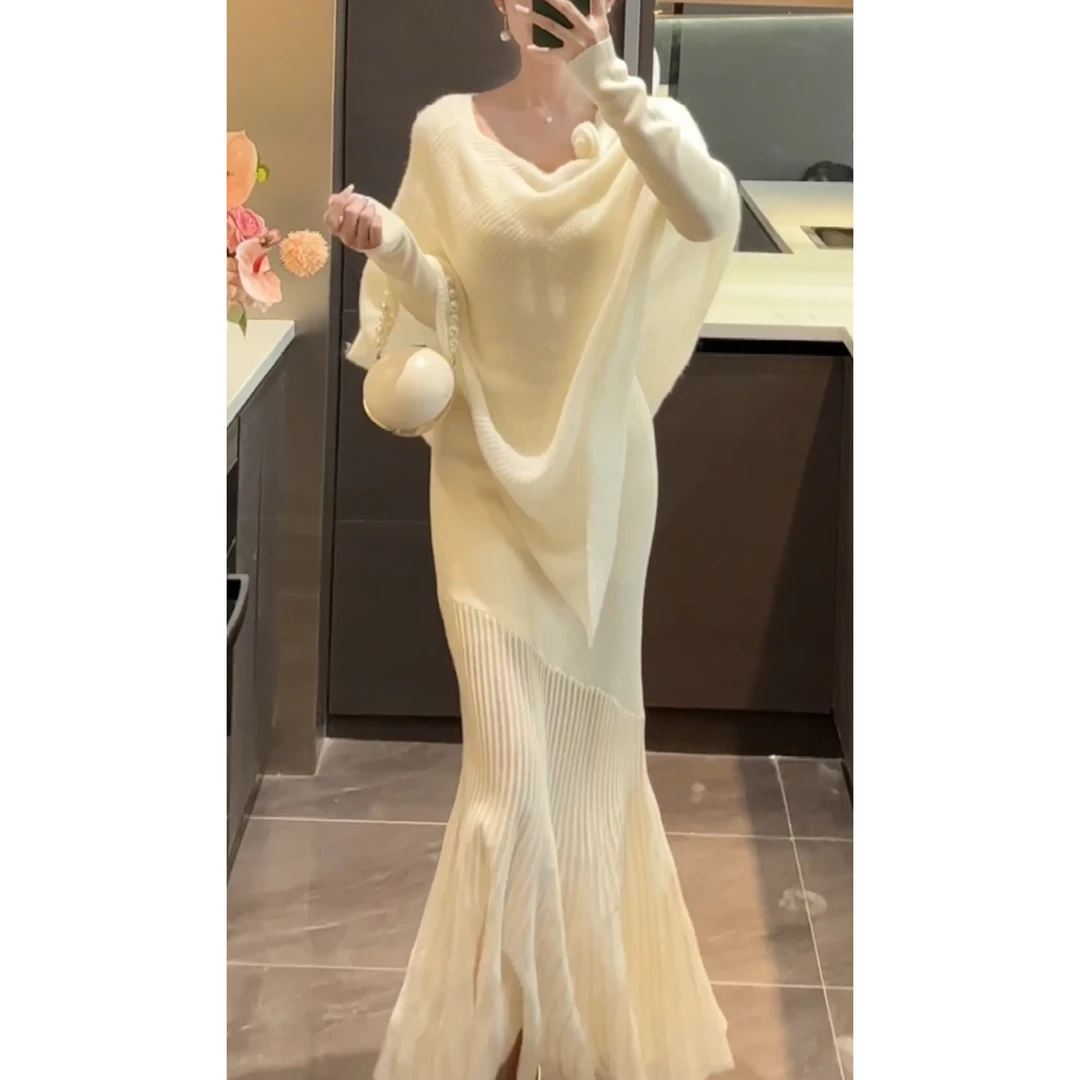 【婉婉定制】【高智姐姐】针织连衣裙披肩套装预CDW4TZ1150C