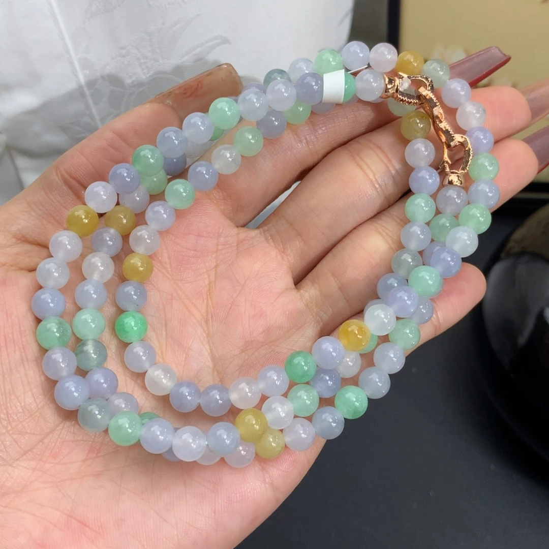 翡翠手链未镶嵌卡6冰胶多宝项链