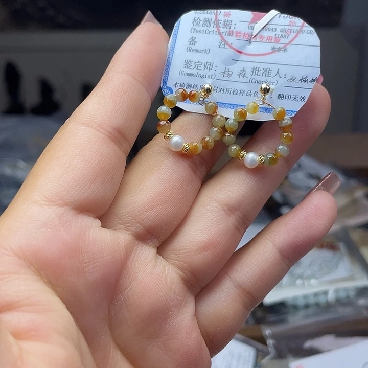 翡翠未镶嵌耳饰纯天然a货翡翠