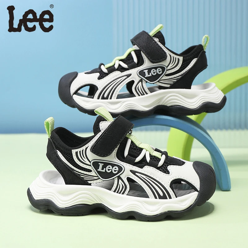 Leekids男童25款新款夏季包头凉鞋儿童女童粉色拼色运动凉鞋童鞋