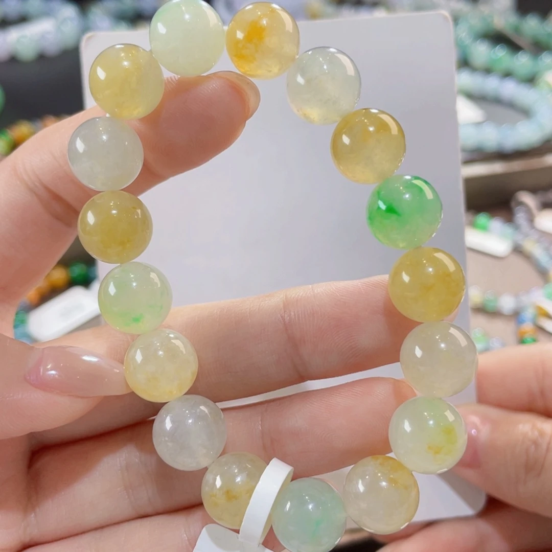 未镶嵌手链翡翠卡11黄加绿