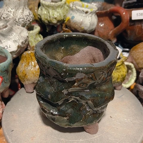 夜***档粗陶花盆手工花盆制作就这样