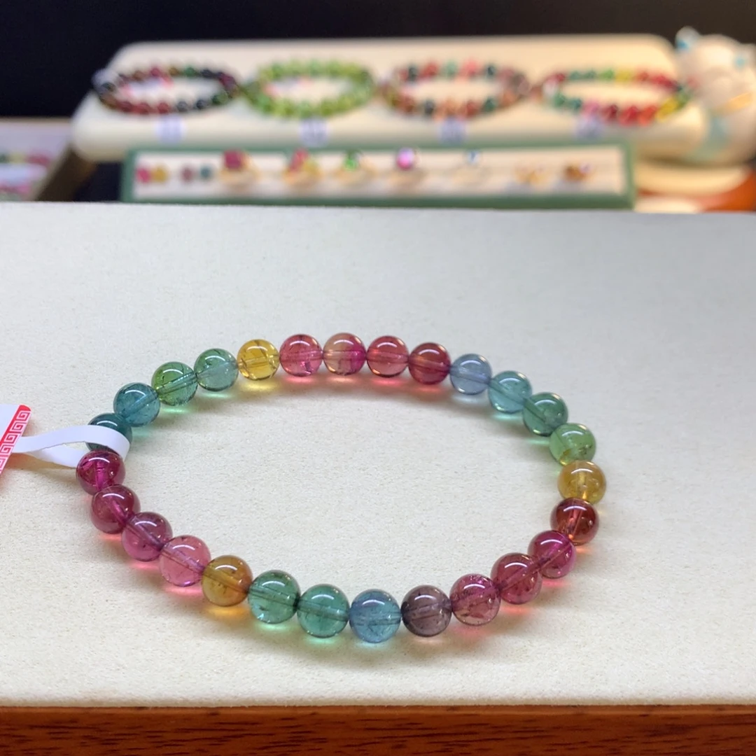 手串碧玺未镶嵌彩虹6.8mm