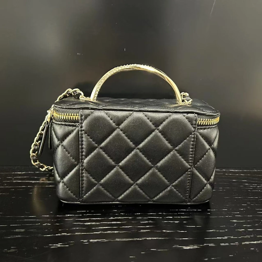 COCO DICV2025新款高端定制时尚女包 金丝盒子 黑白粉黄蓝色17cm