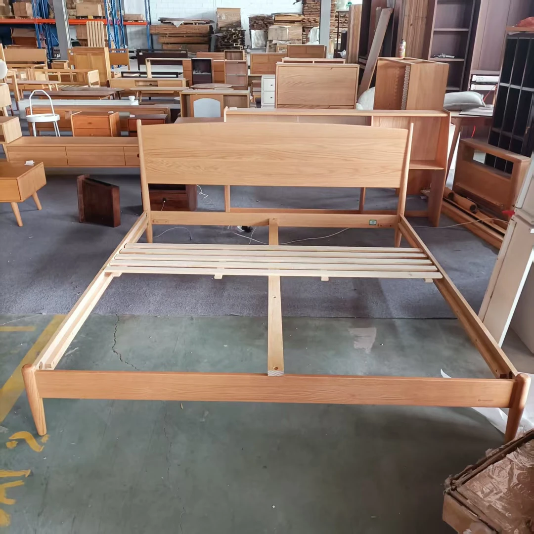 1800*2000MM红橡木双人床家用简约主卧大床实用原木色简约床