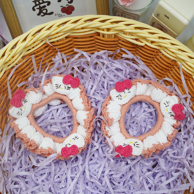 kitty发圈 手工钩织手工DIY百搭时尚创意玩偶钩织