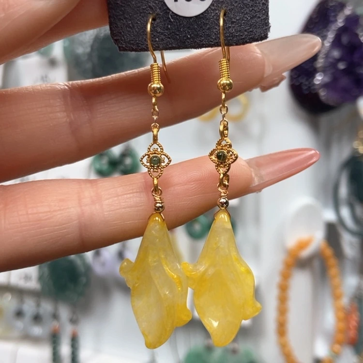 【闪购商品】翡翠耳饰银S925镶嵌优化