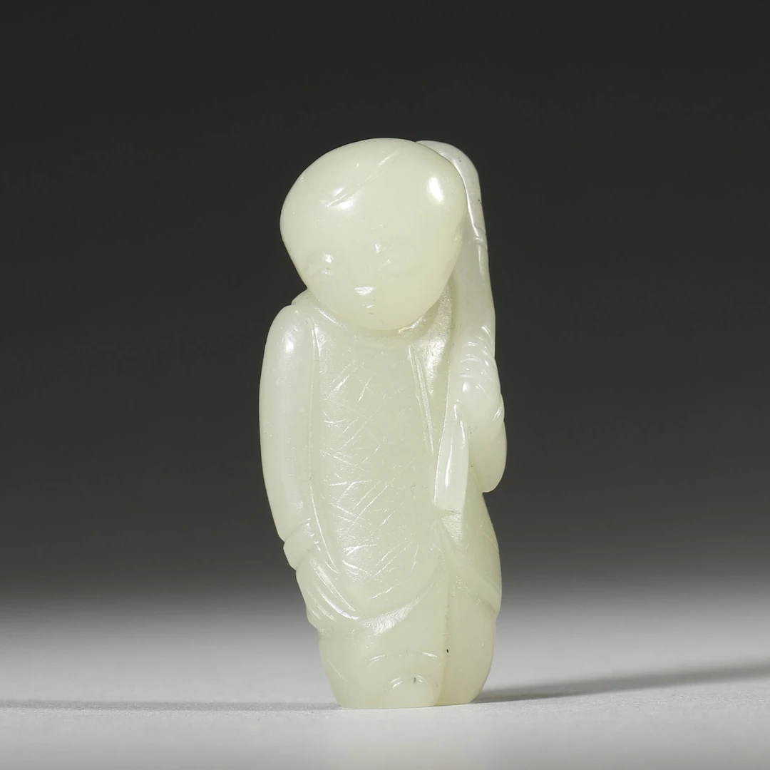 ZH15 清代 和田玉童子挂坠