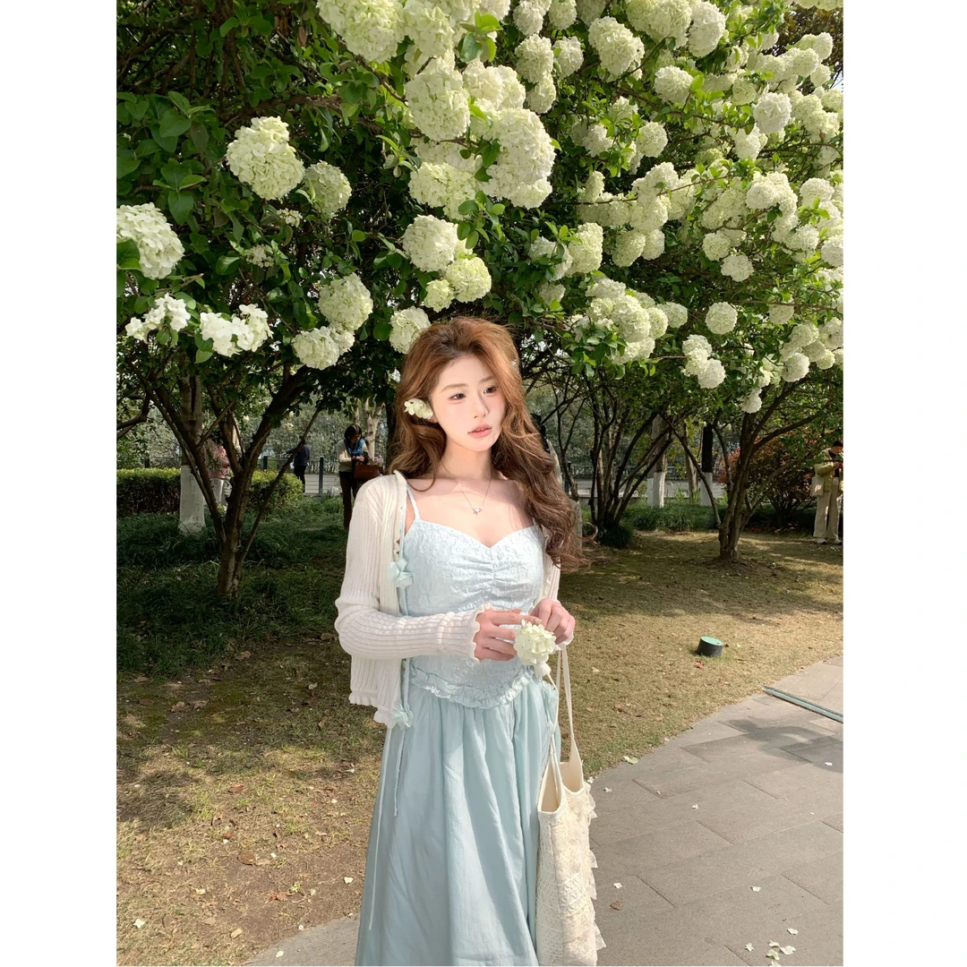 麻吉麻吉mochi【芙洛尔心动】毛织开衫百搭木耳边短款长袖毛衣外套