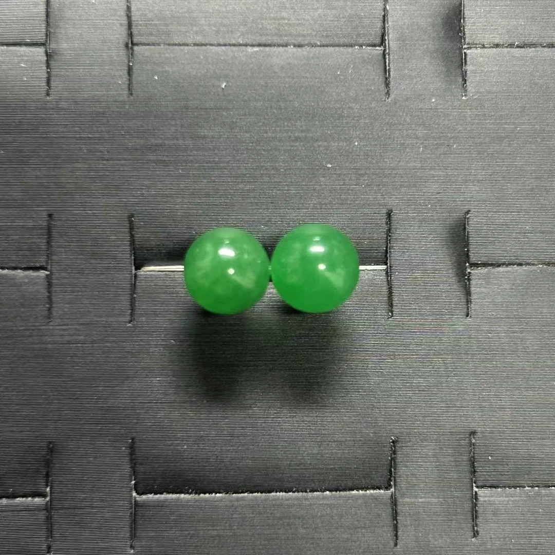 手链 绿翠色圆珠耳钉饰品