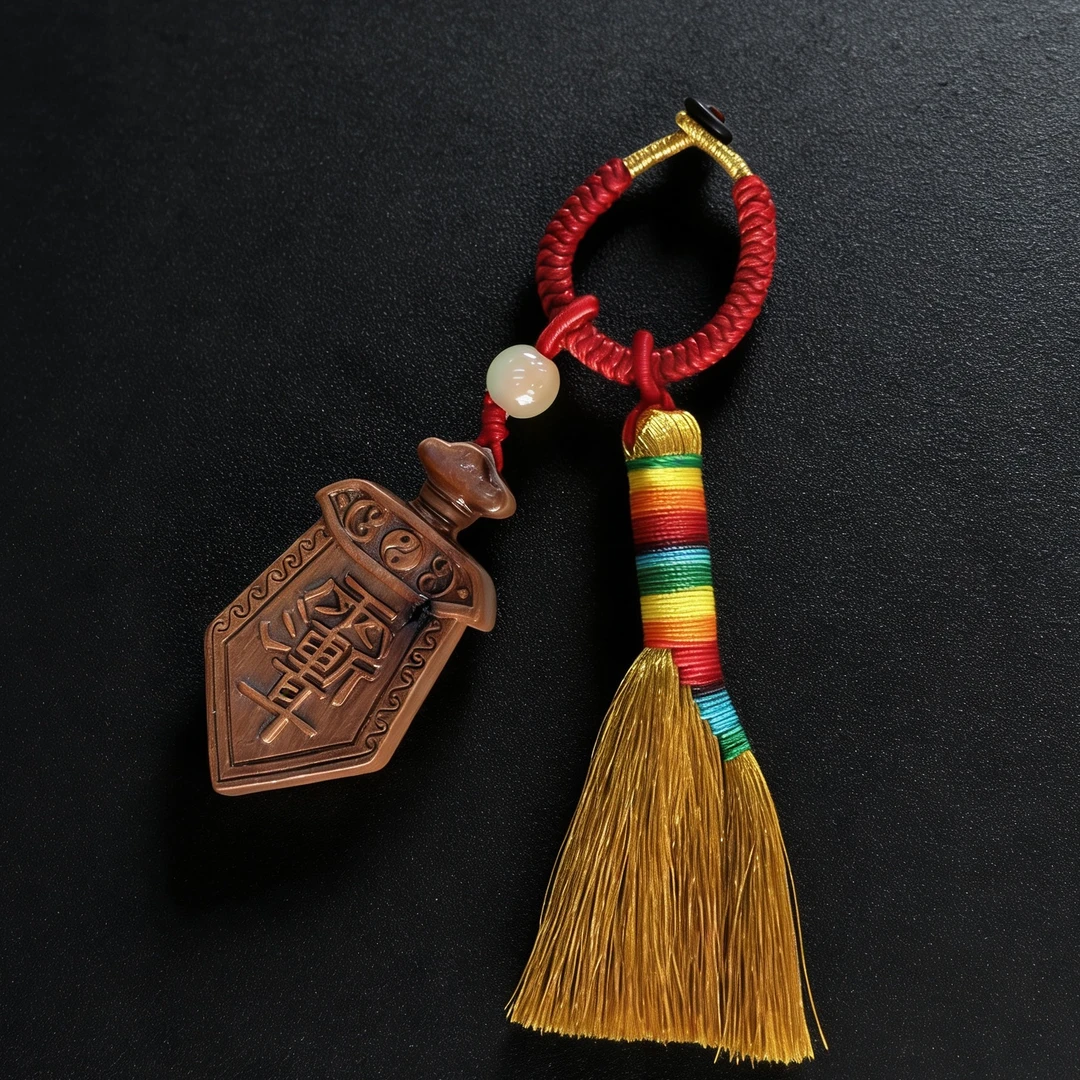 【皆退扫】雷击木剑苕帚挂件包挂