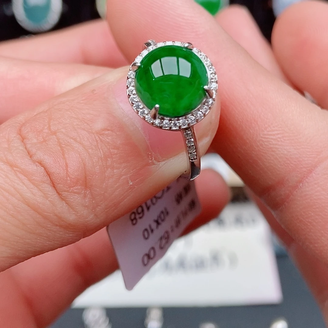 翡翠戒指银S925镶嵌895489445