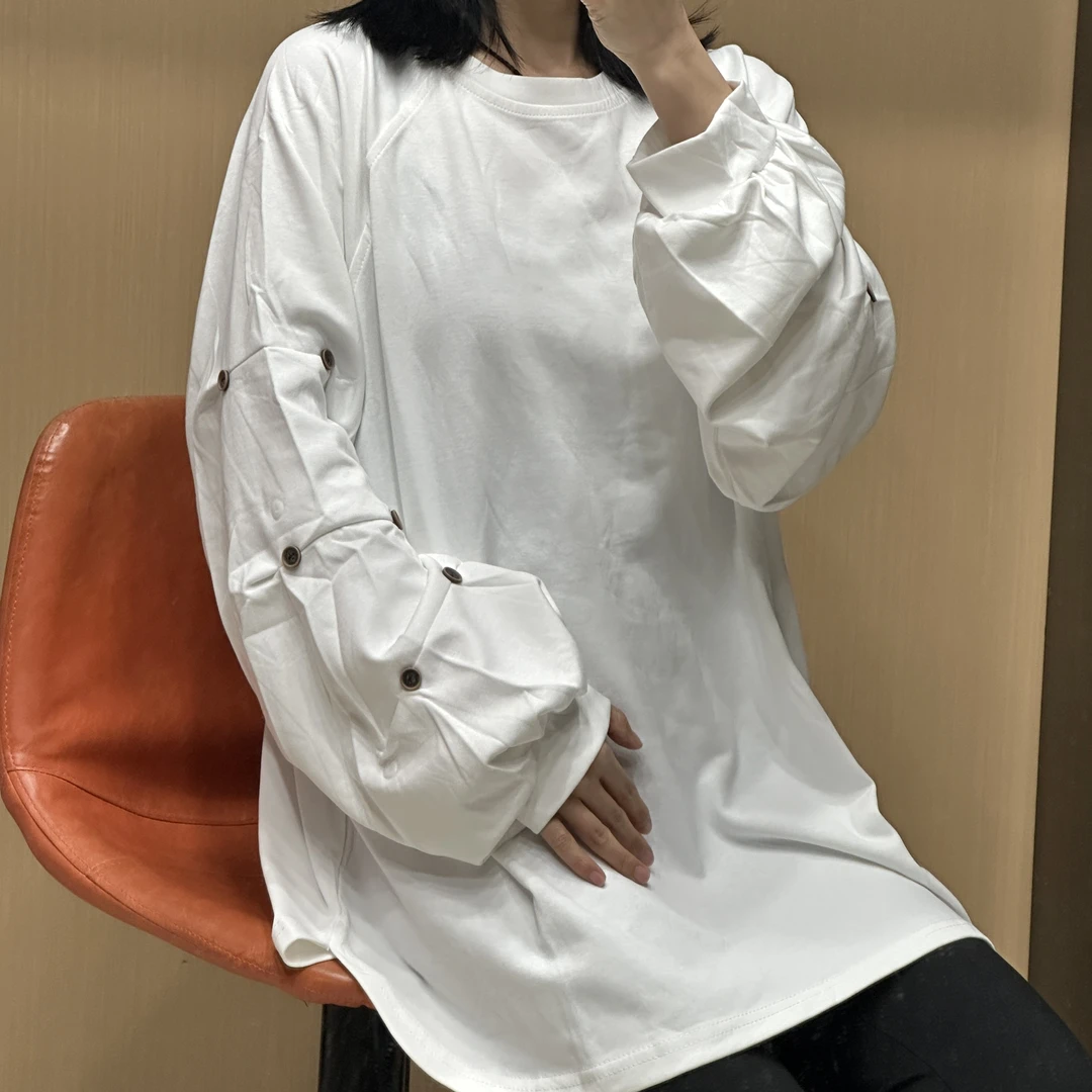 孤品~卫衣休闲宽松中长款印花圆领大码时尚百搭长袖秋小众ins韩版