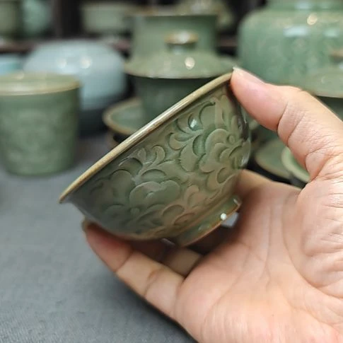 孟红娟老师全手工主人杯单刀牡丹