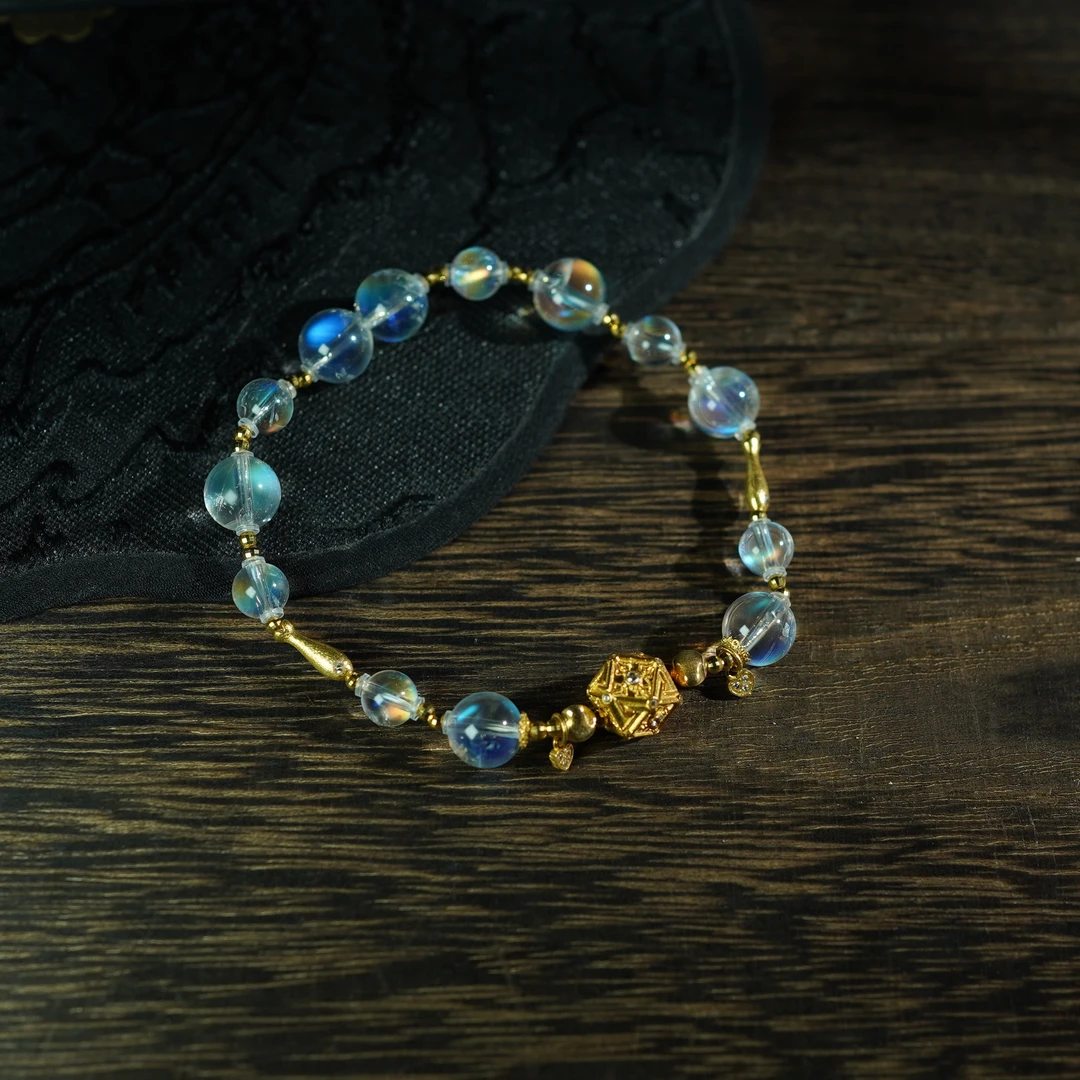 【月璃】月光石*手链*18k金镶嵌（备注手围）