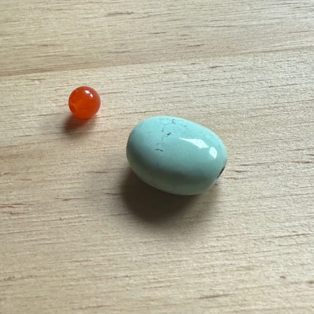 41湖北十堰原矿高瓷绿松石糖豆随型配饰DIY百搭12.3×9.8×6.3mm