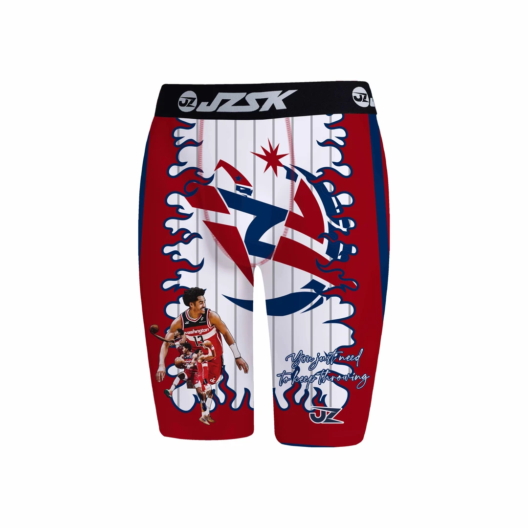 【JZ奇才配色五分紧身裤2.0】美式运动篮球高弹速干满印训练底裤