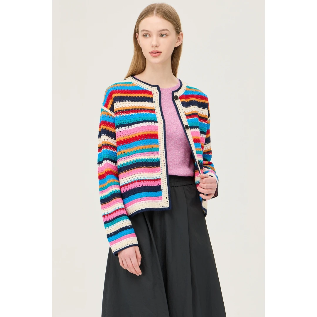 【Montendre】意大利休闲风 B 爆款显白撞色设计感多巴胺针织衫