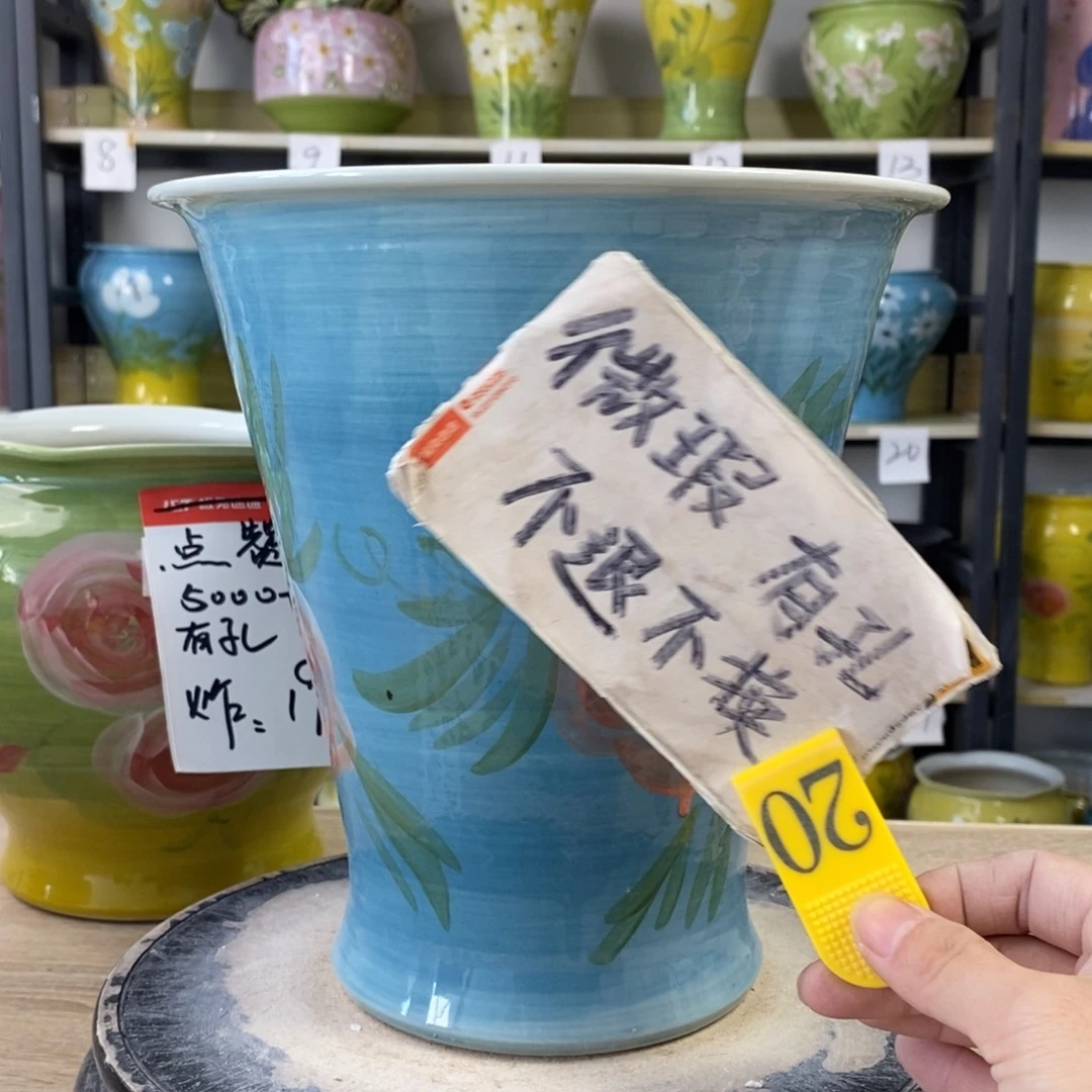 景德镇手工手绘陶瓷花盆