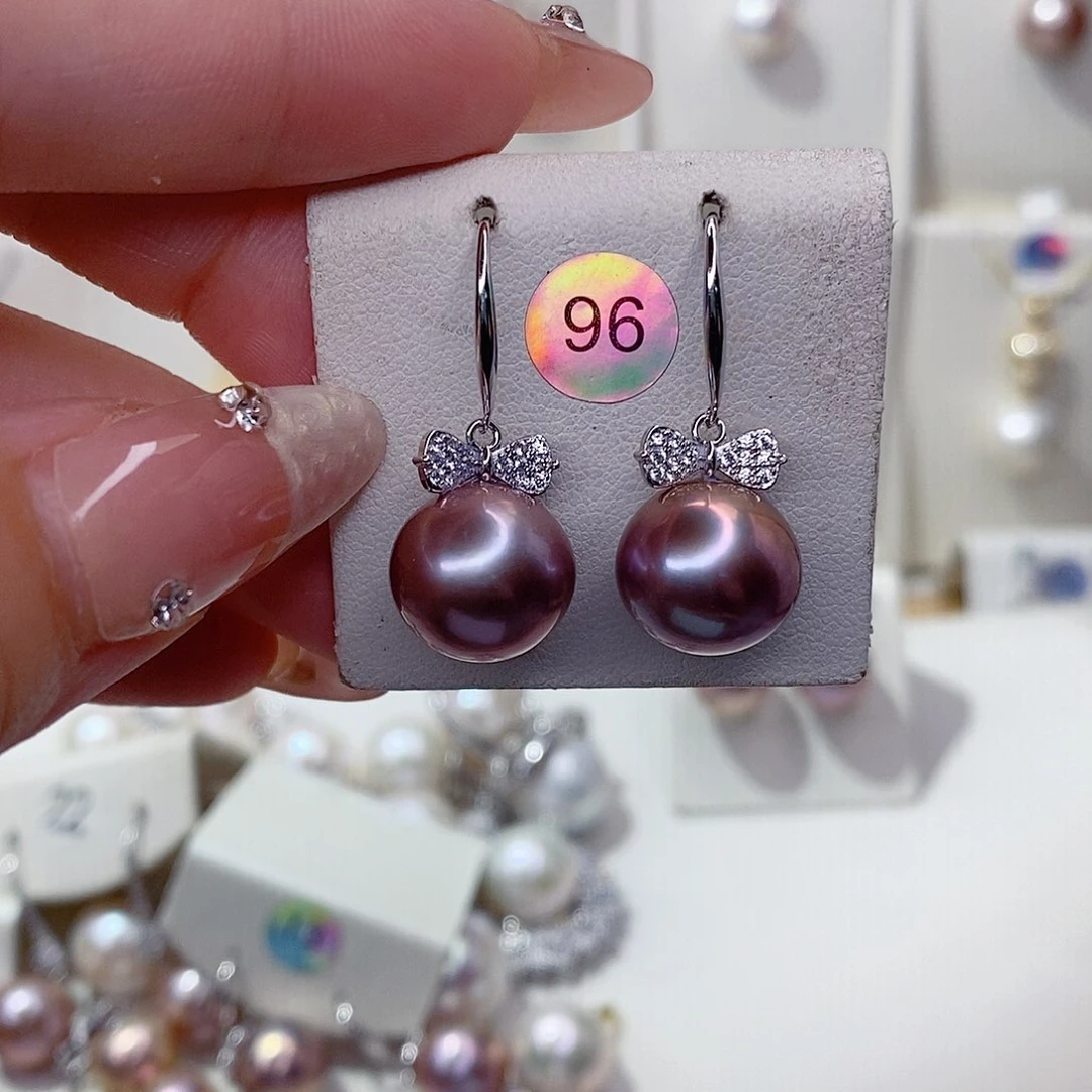 木***兮银S925镶嵌淡水珍珠耳饰