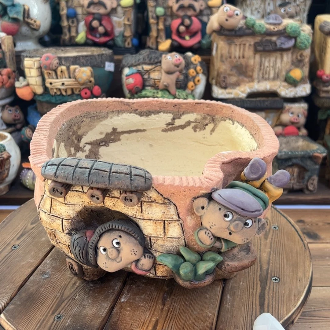 红陶嘻哈多肉花盆