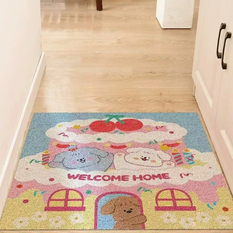 卡通可爱丝圈地垫入户门耐脏防滑地毯耐磨玄关门口进门垫可定制