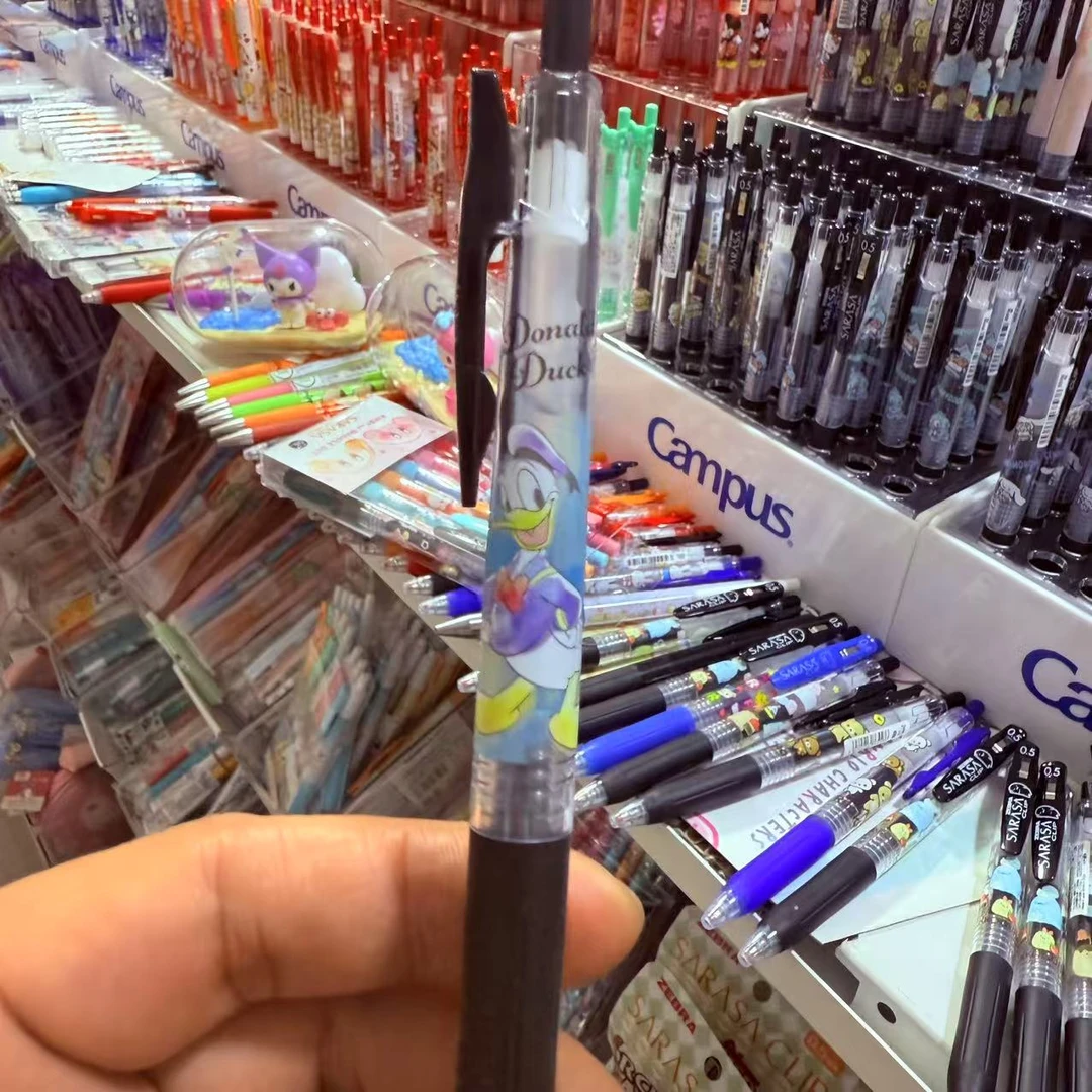 斑马中性笔三史迪仔公主水笔稀有好看限定黑笔东迪0.5mm美人鱼