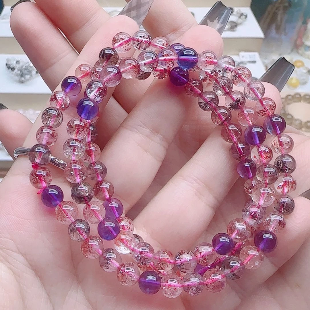 未镶嵌水晶手串紫超7三圈