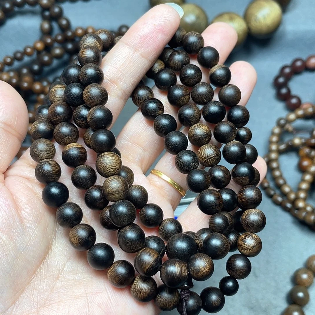 沉香手串西**光白棋瘤疤0.8