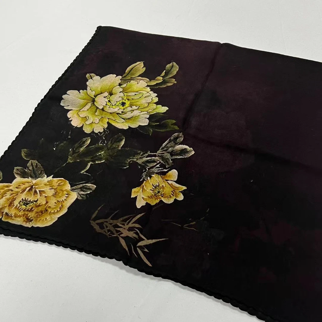 1米羊绒蕾丝边方巾-金枝欲孽 95cm丝巾