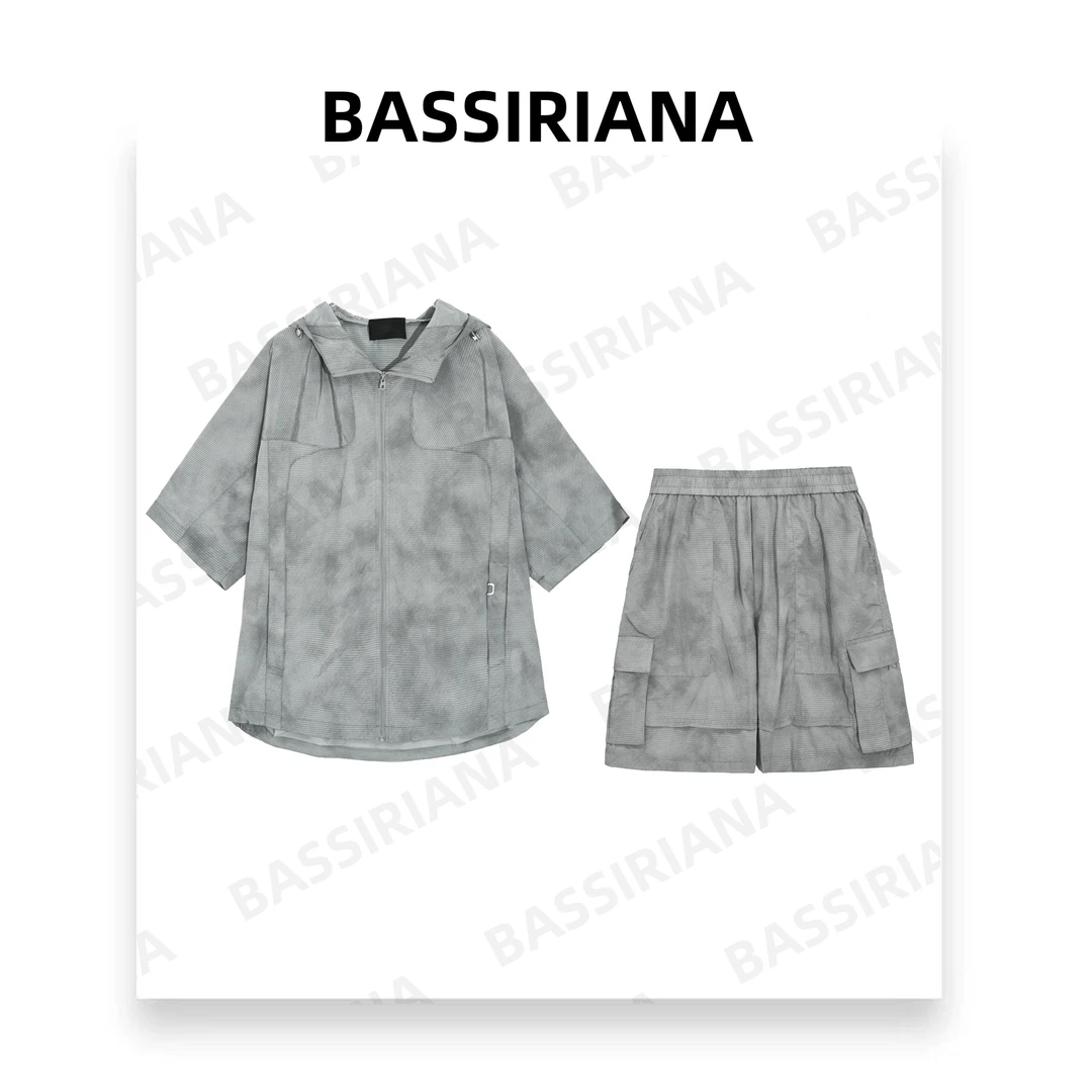 【BASSIRIANA】男短裤T恤扎染夏季休闲运动套装高奢潮流春夏250065