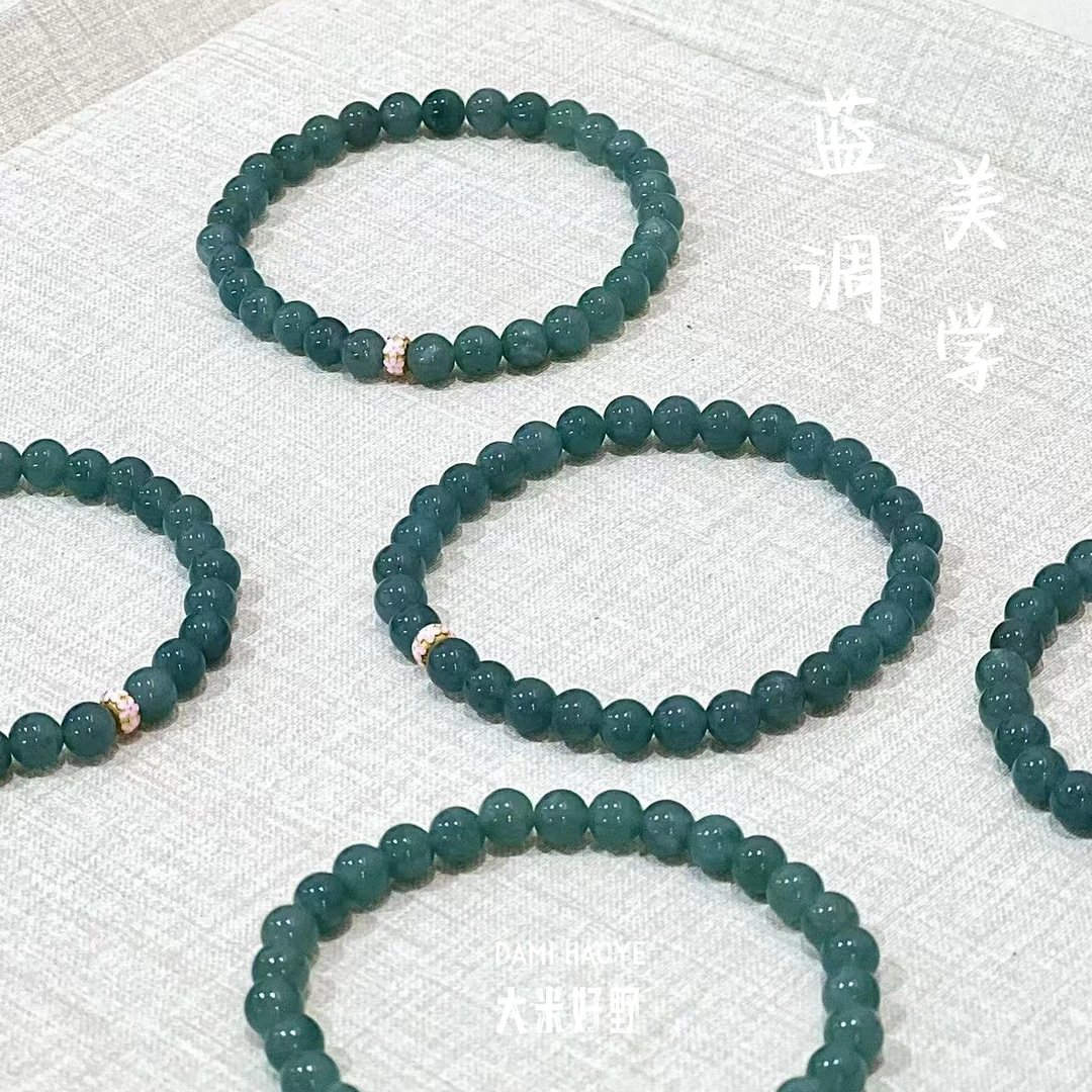【蓝调美学】翡翠925银（造物主系列·木）手链多样性发一DM2880