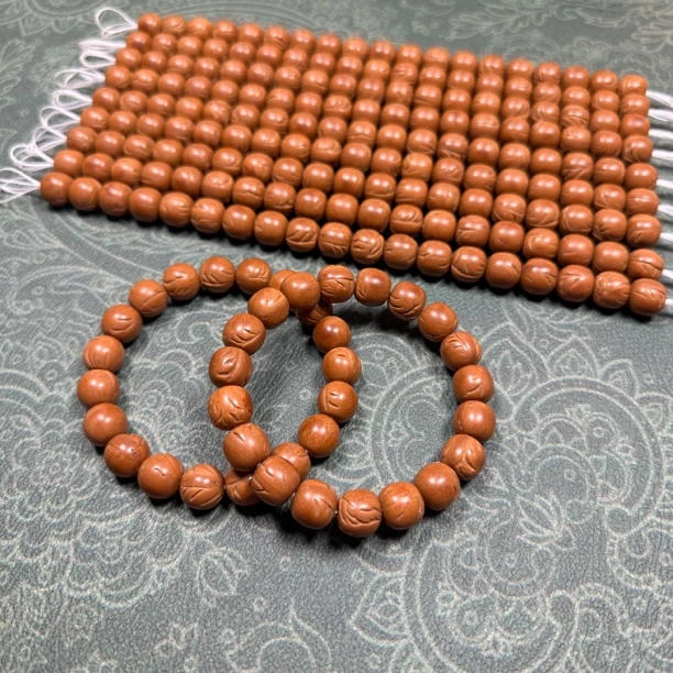 龙纹桃核原生态光珠老型单圈极限弧归圆手串