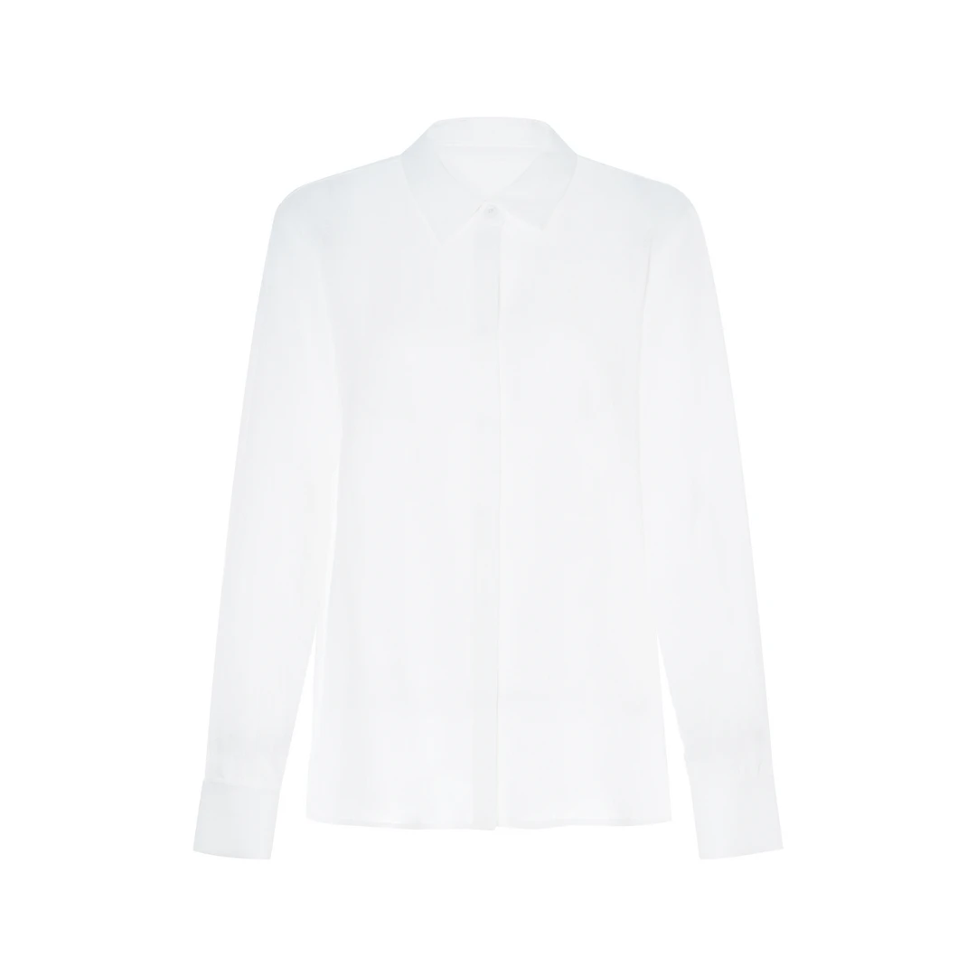 LYNEE 三醋酸宽松简约正肩衬衫女2025新款春夏百搭衬衣LGB2FSW028