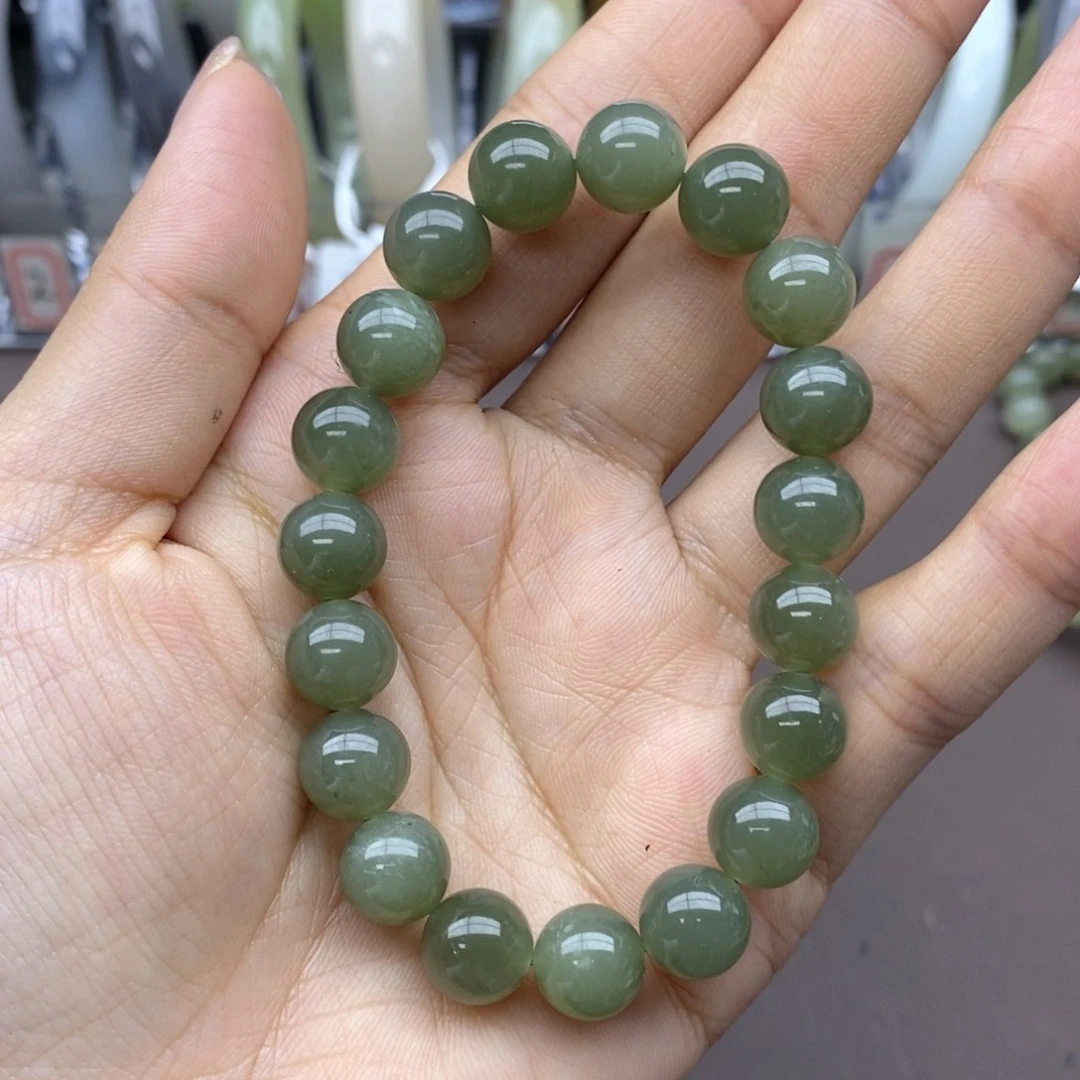 和田玉手串未镶嵌用****3卡10