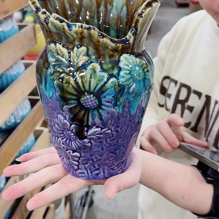 有孔.凑满10元发货多肉陶瓷花盆！