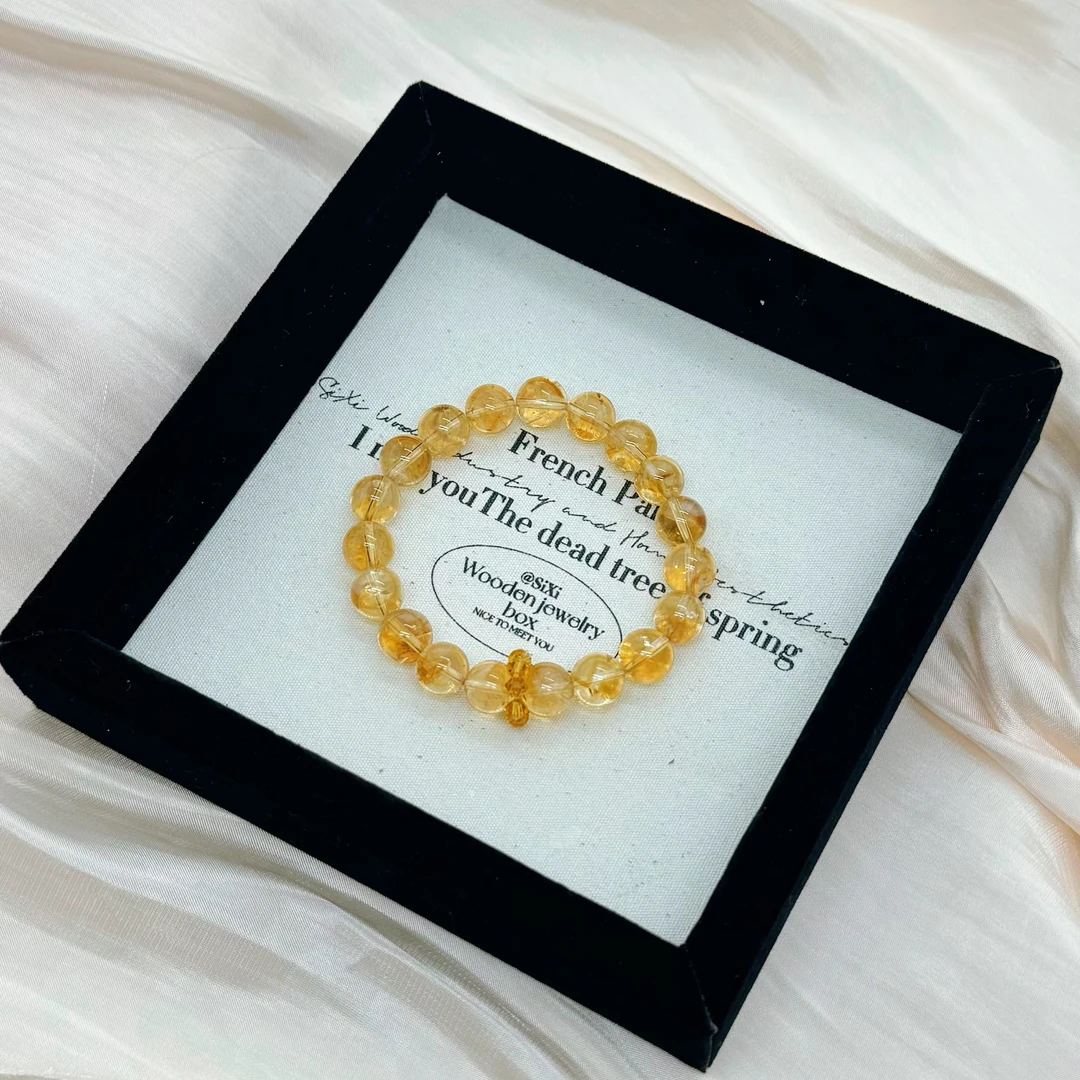 8030【捕金网】天然黄塔晶 9mm+ 施华洛小跑环 设计款 多样性发