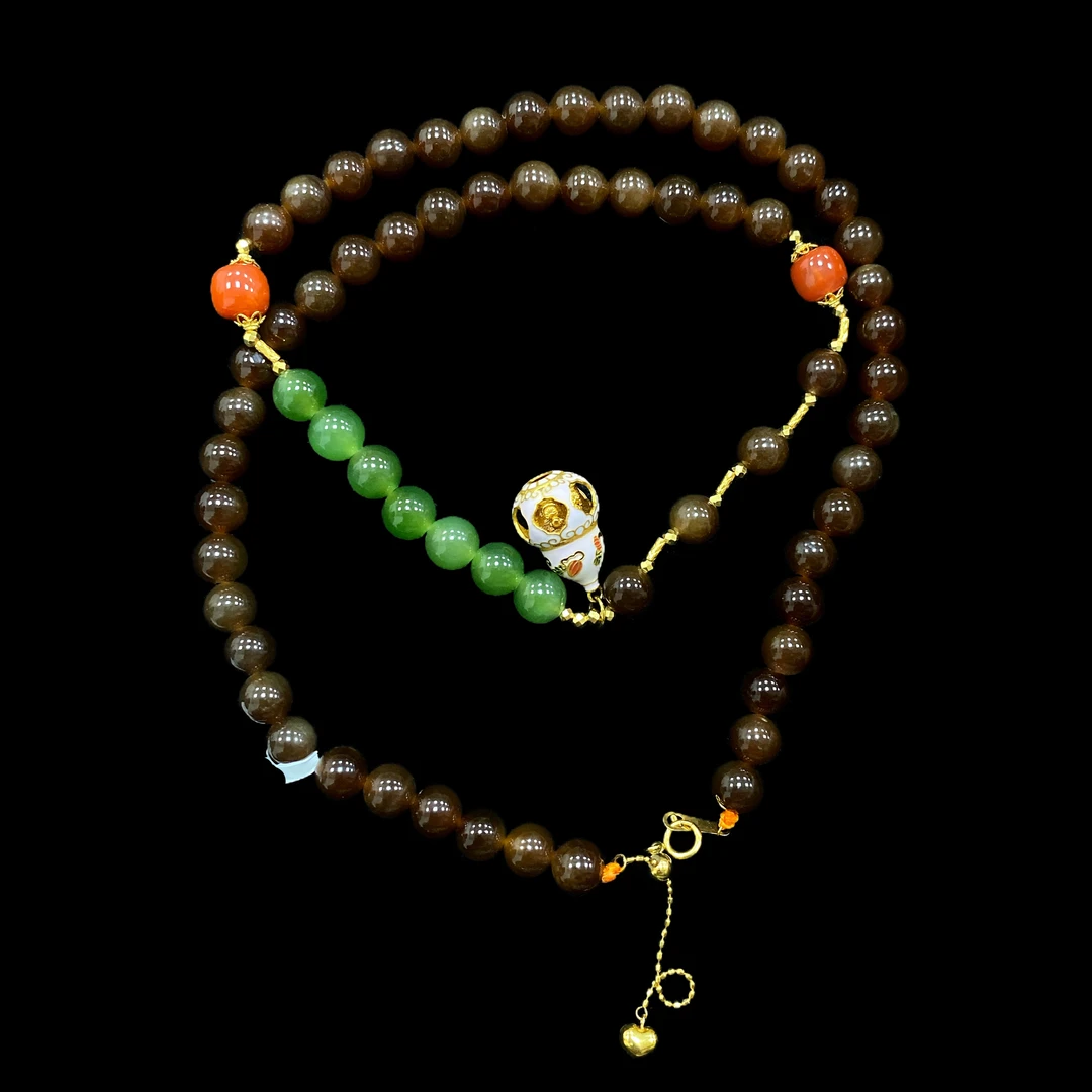 V8176和田玉手串18K孤品