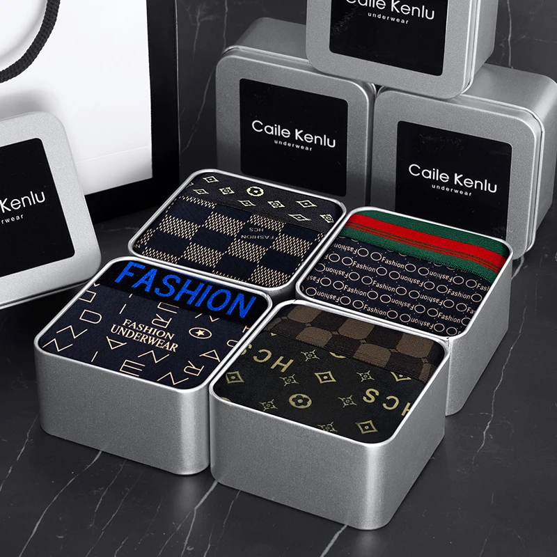 CaileKenlu冰丝男士内裤男款爆款2025新款男生100%冰蚕丝抗菌短裤