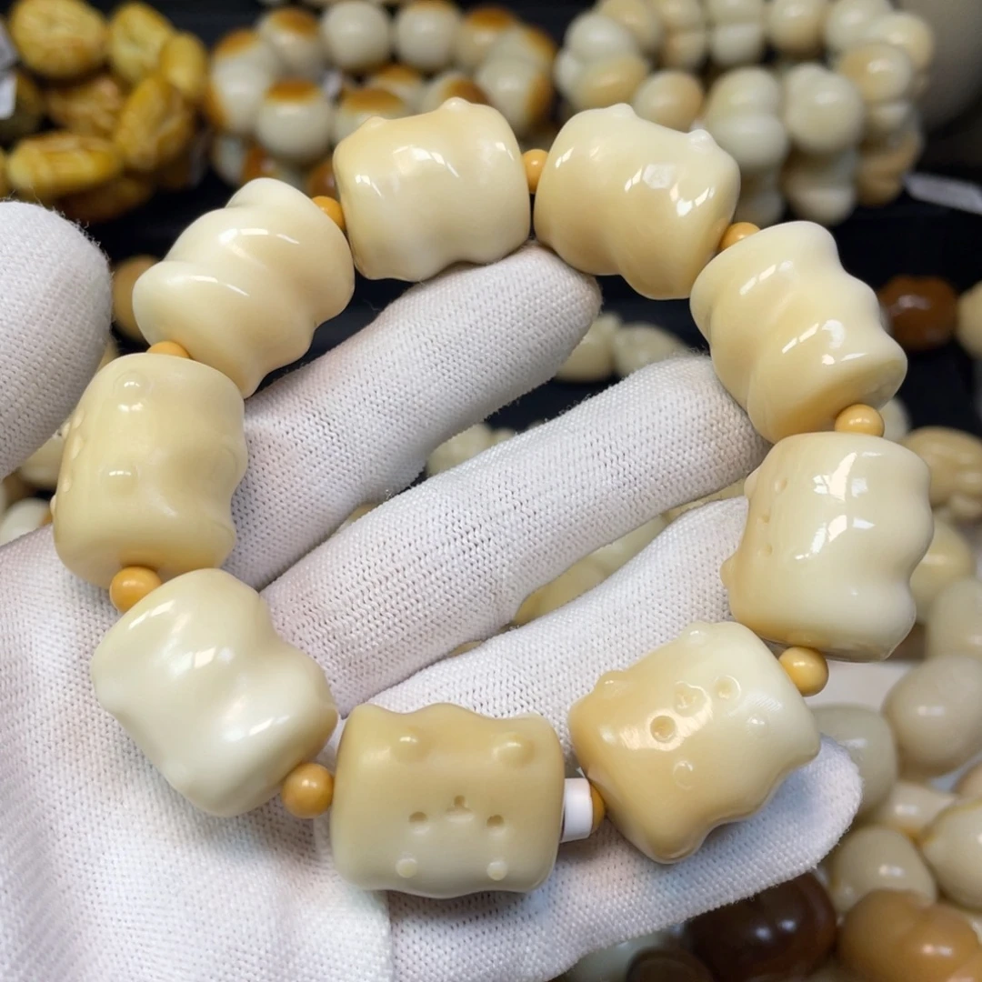 菩提根/象牙果手串129棉花糖小猫微瑕