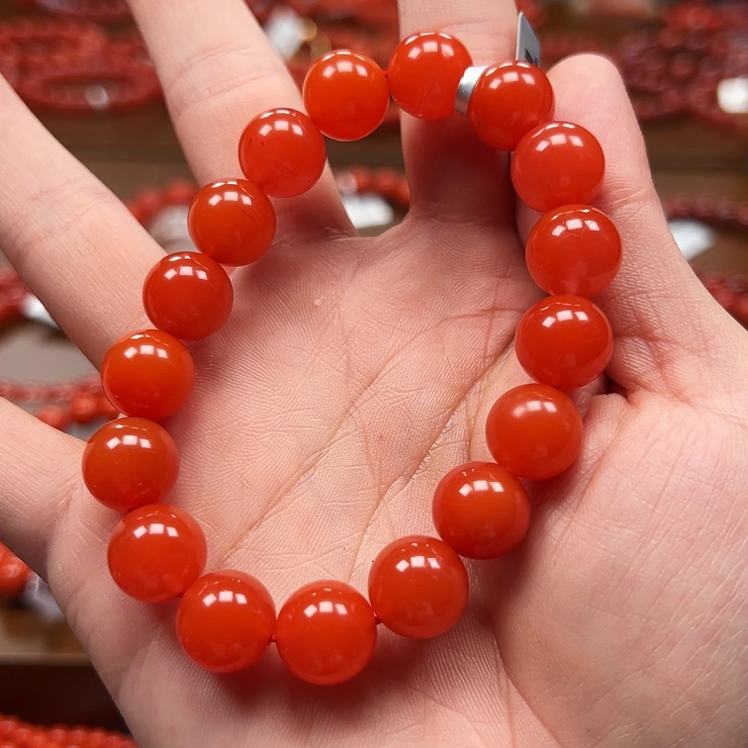 南红玛瑙未镶嵌手串保山料12m