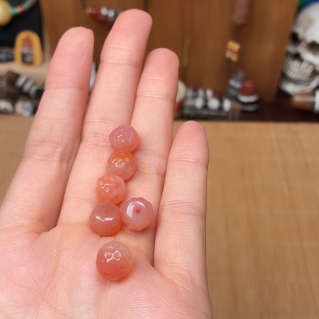 玛瑙/玉髓未镶嵌配饰无相配珠一对