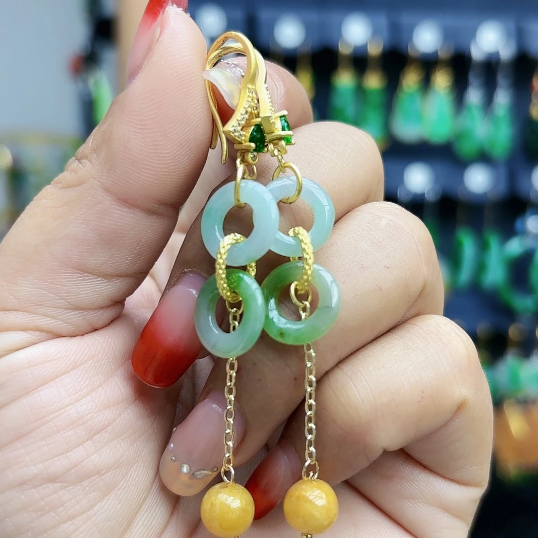 翡翠未镶嵌耳饰耳坠